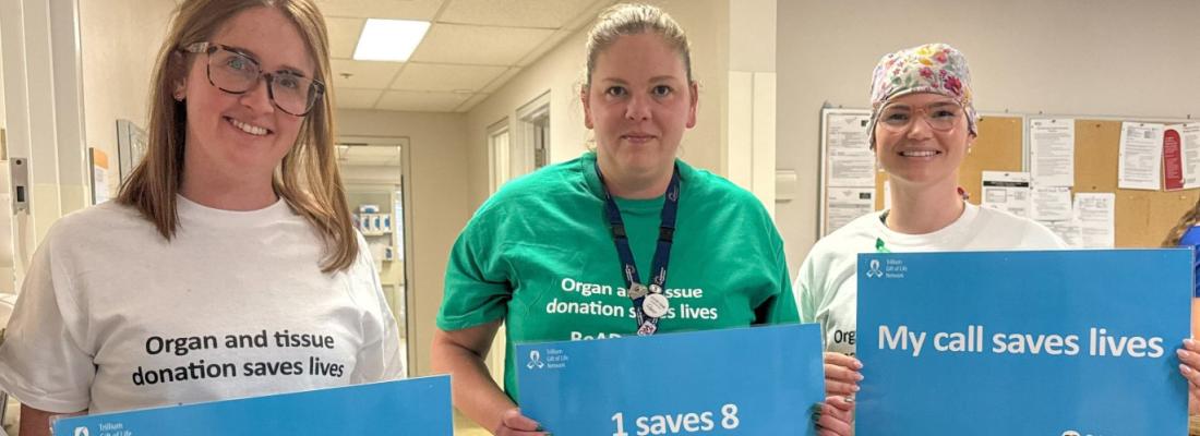 Hospital staff raise awareness of Organ Donation Month. (Photo via X.) Hospital staff raise awareness of Organ Donation Month. (Photo via X.)