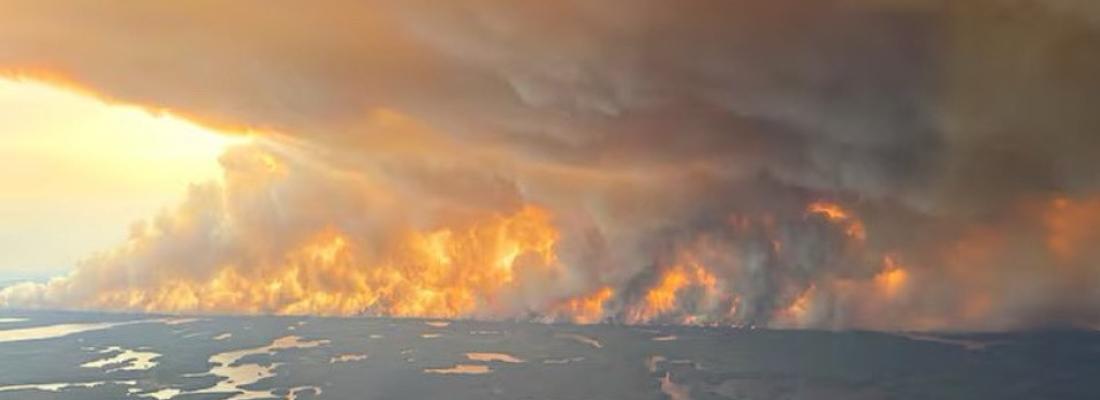 Wildfires rage in northern Manitoba. (Photo via X.) Wildfires rage in northern Manitoba. (Photo via X.)