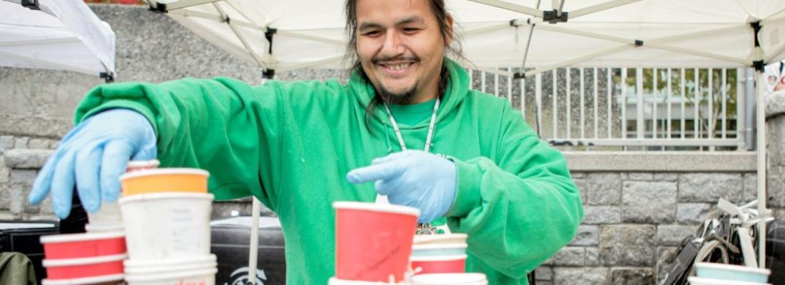 Coffee cups collected during the Coffee Cup Revolution event in Vancouver. (Photo via MakeWay’s Facebook page.)