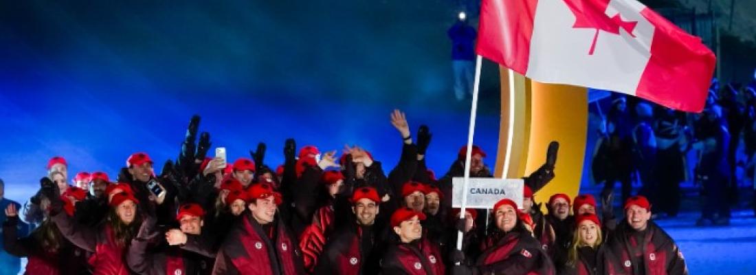 Team Canada at the 2026 Winter Olympic opening ceremony. (Photo via Team Canada’s Facebook page.)