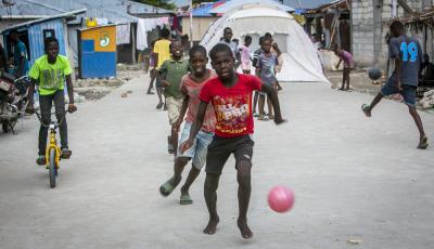 On August 24, kids play on the main street in Bocan Noel, Haiti, where many of the residents of the town sleep at night. People are afraid to go into their homes for fear of another earthquake. (Credit Image: © Jose A Iglesias/TNS via ZUMA Press Wire/TNS via ZUMA Press Wire) On August 24, kids play on the main street in Bocan Noel, Haiti, where many of the residents of the town sleep at night. People are afraid to go into their homes for fear of another earthquake. (Credit Image: © Jose A Iglesias/TNS via ZUMA Press Wire/TNS via ZUMA Press Wire)