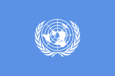 Flag of the United Nations. 