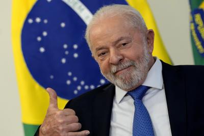 Brazilian President Luiz Inacio Lula da Silva at Planalto Palace, the office of the president, in Brasilia, Brazil, on January 11, 2023. (AP Photo/Eraldo Peres)