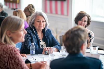 Governor General Mary Simon hosts a roundtable discussion at Rideau Hall in honour of International Women’s Day. (Sgt Mathieu St-Amour, Rideau Hall)