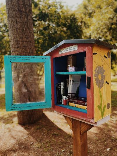 A little library offers free books to passersby. (Photo by Madalyn Cox via Unsplash.) A little library offers free books to passersby. (Photo by Madalyn Cox via Unsplash.)