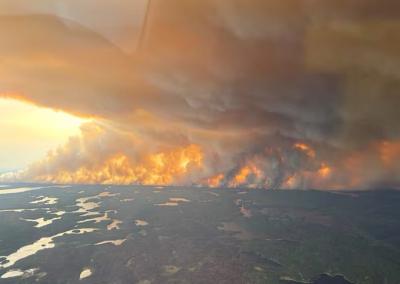 Wildfires rage in northern Manitoba. (Photo via X.) Wildfires rage in northern Manitoba. (Photo via X.)
