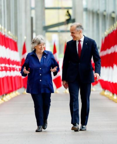 The Honourable Louise Arbour and Prime Minister Mark Carney. (Photo via X.)