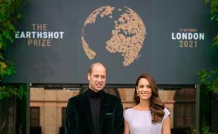 The Duke and Duchess of Cambridge arrive for the first Earthshot Prize awards ceremony at Alexandra Palace in London on October 17, 2021. 
