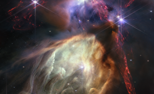 Image of the Rho Ophiuchi cloud complex, the closest star-forming region to Earth, taken by JWST. It was released on July 12, 2023 – the one-year anniversary of the day that the first telescope images were made public.