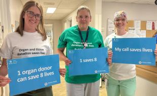 Hospital staff raise awareness of Organ Donation Month. (Photo via X.)