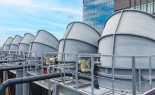 Industrial cooling towers can be a breeding ground for bacteria. (Photo via Healthcare Facilities’ Facebook feed.) 