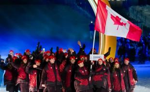 Team Canada at the 2026 Winter Olympic opening ceremony. (Photo via Team Canada’s Facebook page.)